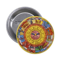 Vintage Celestial Astrology, Antique Zodiac Wheel Pin