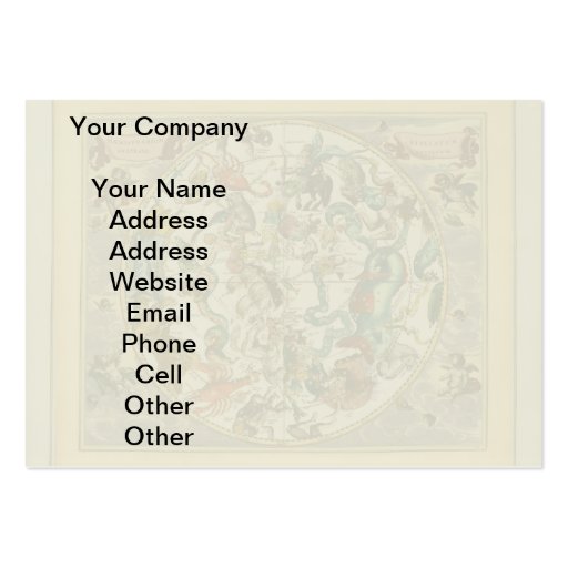 Vintage Celestial Zodiac Star Constellation Map Business Card Template (front side)
