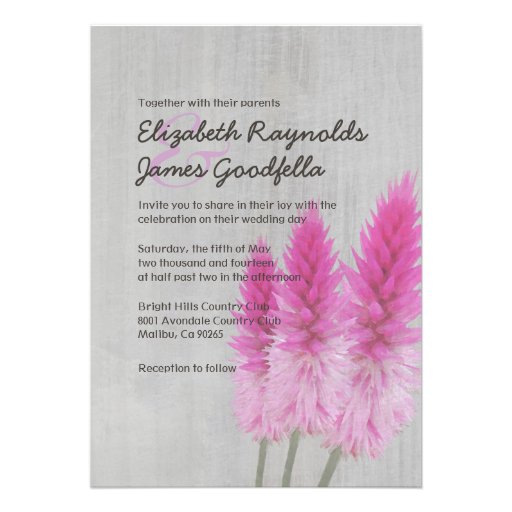 Vintage Celosia Wedding Invitations