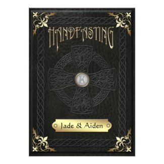 Vintage Celtic Cross Handfasting Wedding Personalized Invite