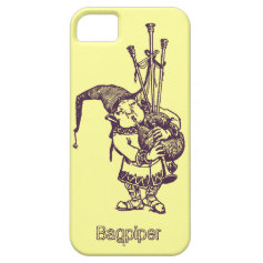 Vintage celtic troll trow bagpiper bagpipe player iPhone 5 case