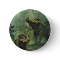 Vintage Centrosaurus Dinosaur in the Jungle Buttons
