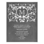 Vintage ChaIk Inspired & Roses Monogram Wedding Personalized Invitation