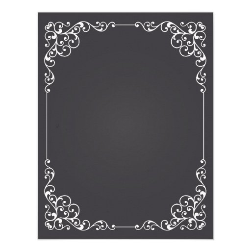 Vintage Chalk Ornate Border Shower Invites