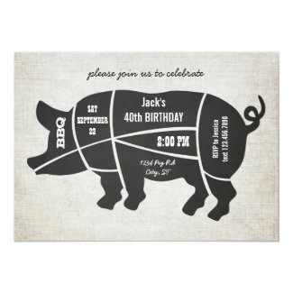 Vintage Chalkboard Birthday BBQ Invitation 5" X 7" Invitation Card