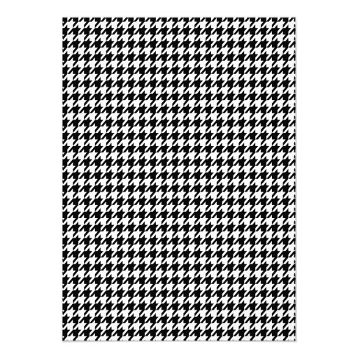 Vintage Chalkboard Black Houndstooth Custom Invitations