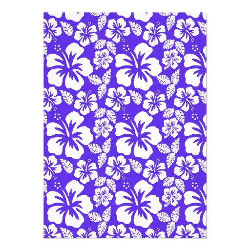 Vintage Chalkboard; Blue Violet Tropical Hibiscus Invitation