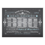 Vintage Chalkboard Boy Baby Shower BBQ Invitation