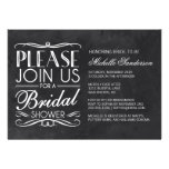Vintage Chalkboard Bridal Shower Custom Announcements