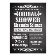 Vintage Chalkboard Bridal Shower Invitation