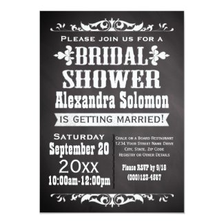 Vintage Chalkboard Bridal Shower Invitation 5" X 7" Invitation Card