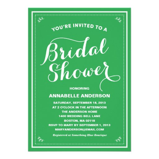 Vintage Chalkboard Bridal Shower Invitation