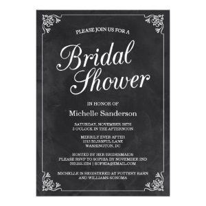 Vintage Chalkboard Bridal Shower Invites