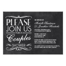 Vintage Chalkboard Couples Shower Cards