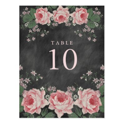 VINTAGE CHALKBOARD FLOWER TABLE NUMBER POST CARDS