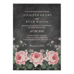 VINTAGE CHALKBOARD FLOWER WEDDING INVITATION