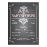 Vintage Chalkboard Girl Baby Shower Invitation