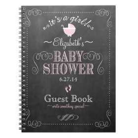 Vintage Chalkboard Look- Baby Shower Guest Book- Note Book