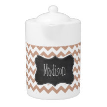 Vintage Chalkboard look; Brown Chevron Pattern