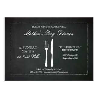 Vintage Chalkboard Mother's Day Invitation