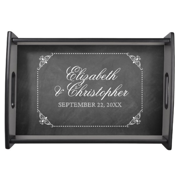 Vintage Chalkboard Personalized Serving Tray