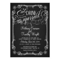 Vintage Chalkboard Semi-Formal Wedding Invitations