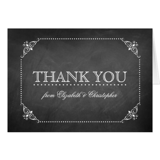 Vintage Chalkboard Thank You Card Zazzle
