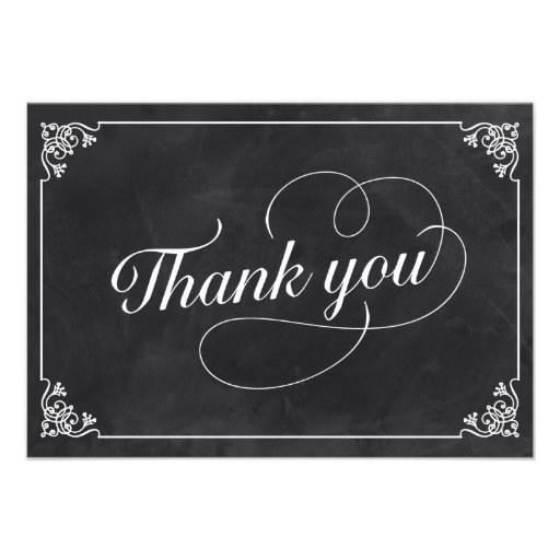 Vintage Chalkboard Thank You 3.5x5 Paper Invitation Card 