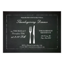 Vintage Chalkboard Thanksgiving Invitation