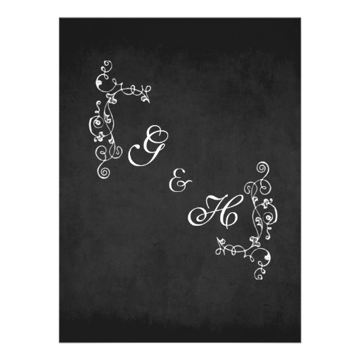 Vintage Chalkboard Wedding Invitation