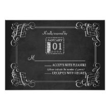 Vintage Chalkboard Wedding Response Card