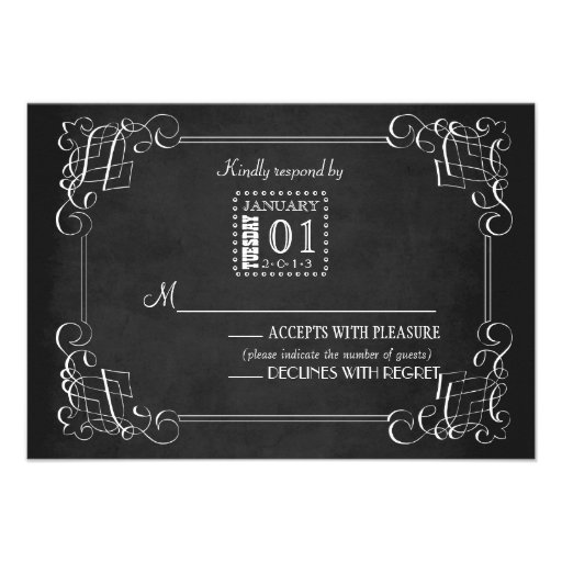 Vintage Chalkboard Wedding Response Card