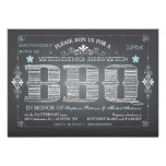 Vintage Chalkboard Wedding Shower BBQ Invitation at Zazzle