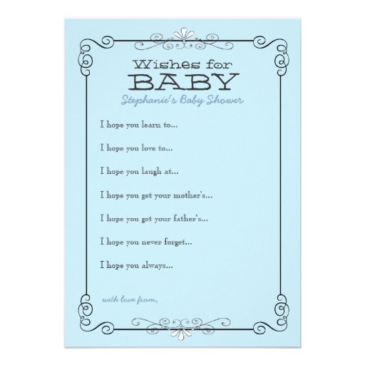 Vintage Chalkboard Wishes for Baby Shower Card