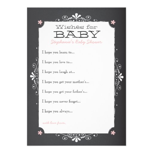 Vintage Chalkboard Wishes for Baby Shower Card