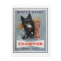 Vintage Champion Spark Plugs Ad postcards