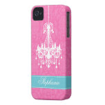 Vintage Chandelier and Damask Pattern iPhone 4 Case-Mate Cases