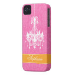 Vintage Chandelier and Damask Pattern iPhone 4 Case-Mate Case