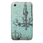 Vintage Chandelier Crown Aqua Case iPhone 3 Case-Mate Cases