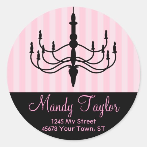 Vintage Chandelier Envelope Seal Round Sticker