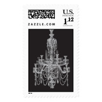 Vintage Chandelier on Black background stamps