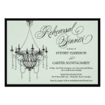 Vintage Chandelier Rehearsal Dinner Invite - Blue invitations