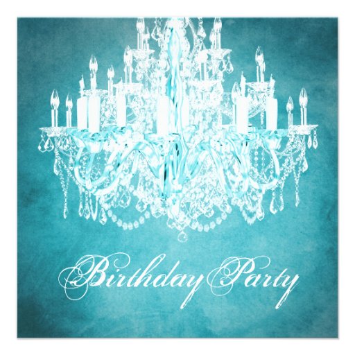 Vintage Chandelier Womans 40th Birthday Party Personalized Invitations (front side)