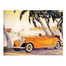 Vintage Change of Address, Convertible Antique Car Postcard