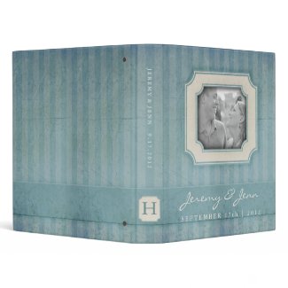 Vintage Charm Blue Monogram Wedding Binder binder
