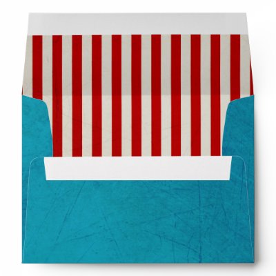 Vintage Charm Blue & Red Custom A7 Envelope