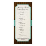 Vintage Charm Chocolate & Aqua Blue Program Personalized Invitations