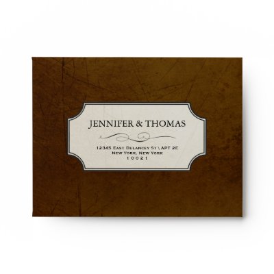 Vintage Charm Chocolate & Tiffany RSVP A2 Envelope