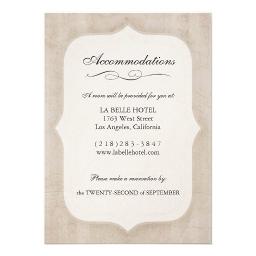 Vintage Charm Cream Monogram Wedding Enclosure Personalized Invitation
