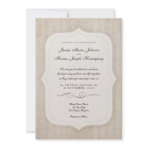 Vintage Charm Cream Monogram Wedding Invitations